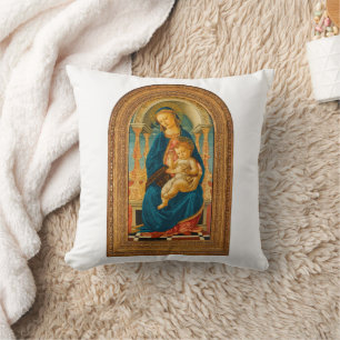 Botticelli (1445-1510) Madonna & Child Enthroned Kudde