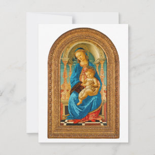 Botticelli (1445-1510) Madonna & Child Enthroned Vykort