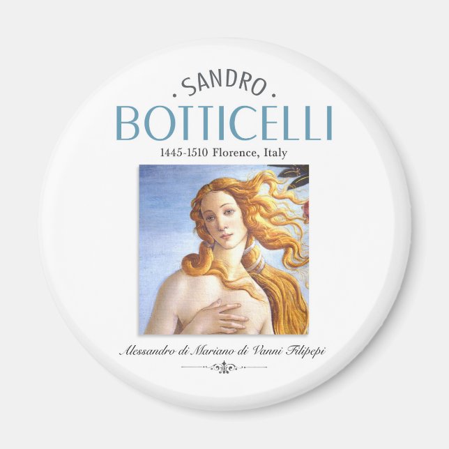 Botticelli Birth of Venus Painting and Painter Bio Magnet (Framsidan)