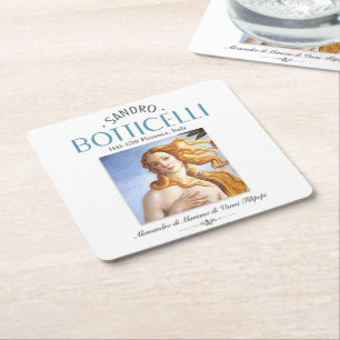 Botticelli Birth of Venus Painting and Painter Bio Underlägg Papper Kvadrat