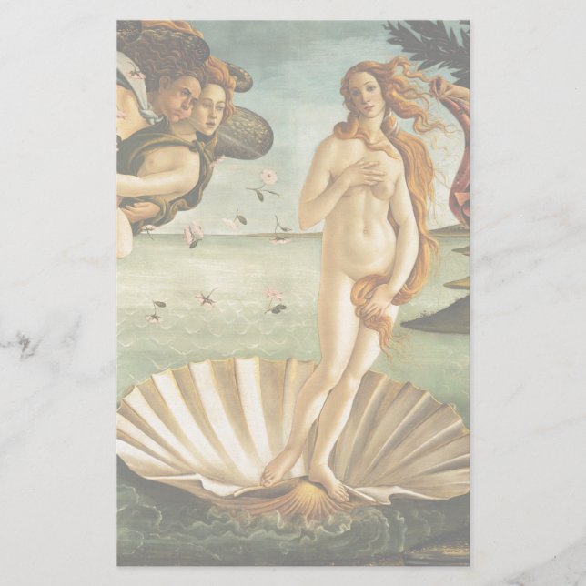 Botticelli Birth of Venus Renaissance Art Painting Brevpapper (Framsida)
