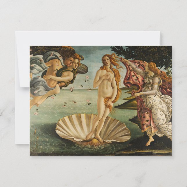 Botticelli födelsen av Venus inbjudningar (Framsida)