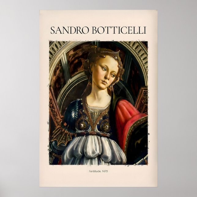 Botticelli Fortitude 1470 Allegori Dygd Konst Poster (Framsidan)