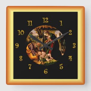 Botticelli ~ Kristus Child ~ Fyrkantig Klocka