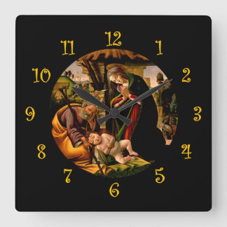 Botticelli ~ Kristus Child ~ Fyrkantig Klocka
