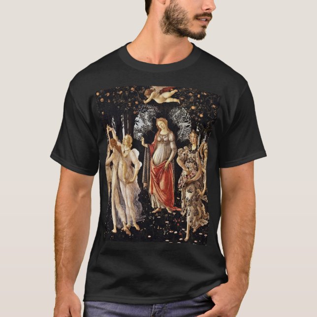 Botticelli - La Primavera .Vår T Shirt (Framsida)