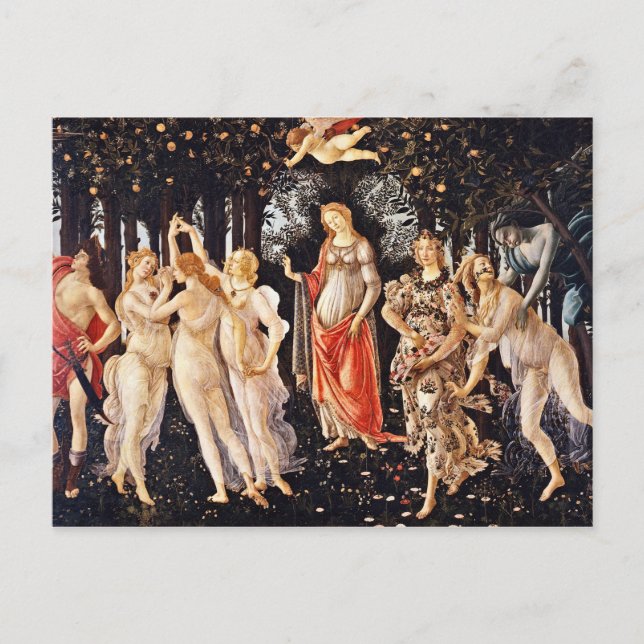 Botticelli - La Primavera Vår Vykort (Framsida)