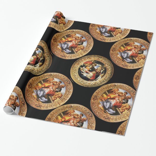 BOTTICELLI MADONNA AV POMEGRANAT OCH MAGNIFICAT PRESENTPAPPER (Utrullad)