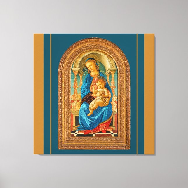 Botticelli Madonna och Child Canvastryck (Framsida)