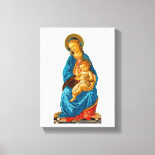 Botticelli Madonna och Child Enthroned Canvastryck