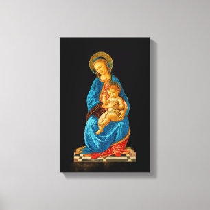 Botticelli Madonna och Child Enthroned Canvastryck