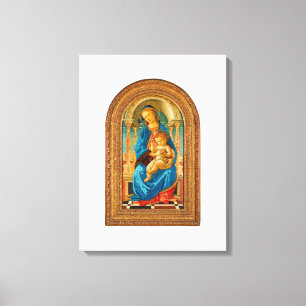 Botticelli Madonna och Child Enthroned Canvastryck