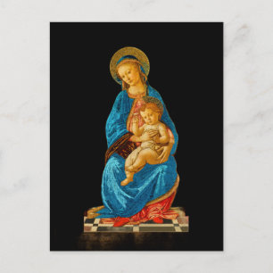 Botticelli Madonna och Child Enthroned Helg Vykort