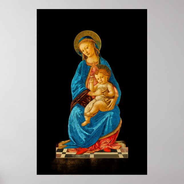 Botticelli Madonna och Child Enthroned Poster (Framsidan)