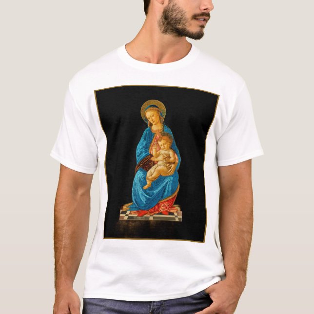 Botticelli Madonna och Child Enthroned T Shirt (Framsida)