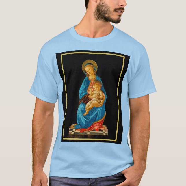 Botticelli Madonna och Child Enthroned T Shirt (Framsida)