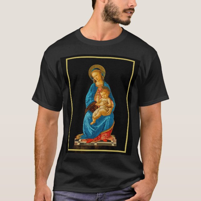 Botticelli Madonna och Child Enthroned T Shirt (Framsida)