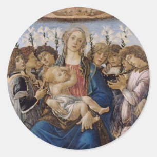 Botticelli Madonna och Child Runt Klistermärke