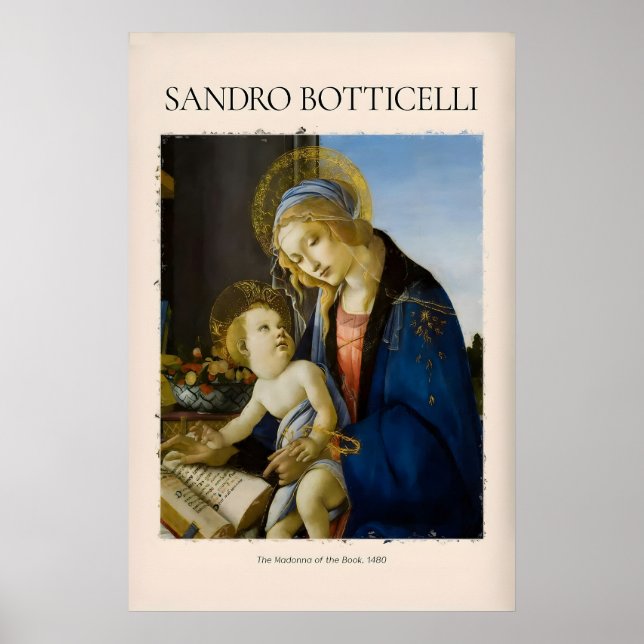 Botticelli Madonnan av boken Konsttryck Jungfru Poster (Framsidan)