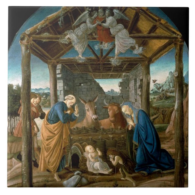 Botticelli - Nativiteten Kakelplatta (Framsidan)