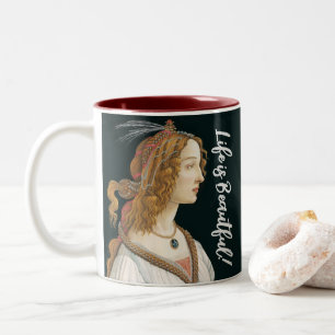 Botticelli Nymph Porträtt Painting Art Två-Tonad Mugg