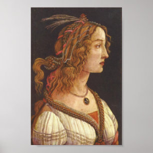 Botticelli-Porträtt i unga Simonetta Vespucci Poster