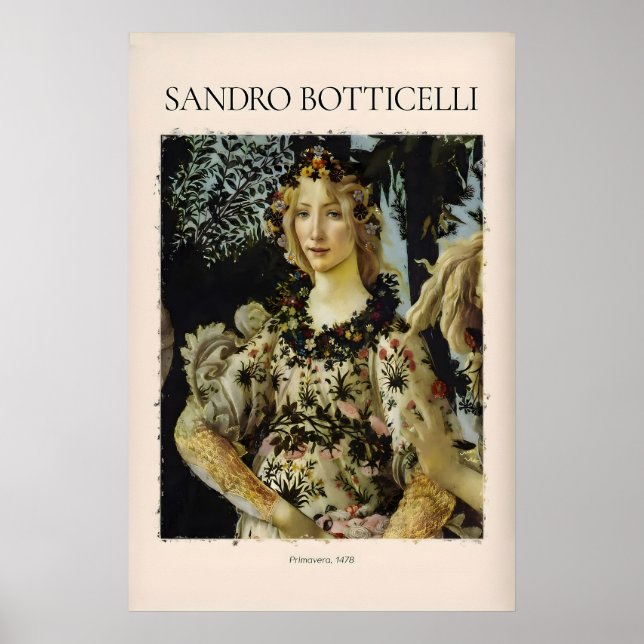 Botticelli Primavera Detalj Flora Konsttryck Poster (Framsidan)