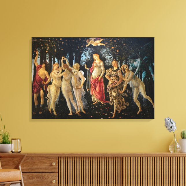 Botticelli Primavera Renässans Blommig Gudinna Canvastryck (Insitu (Vardagsrum))
