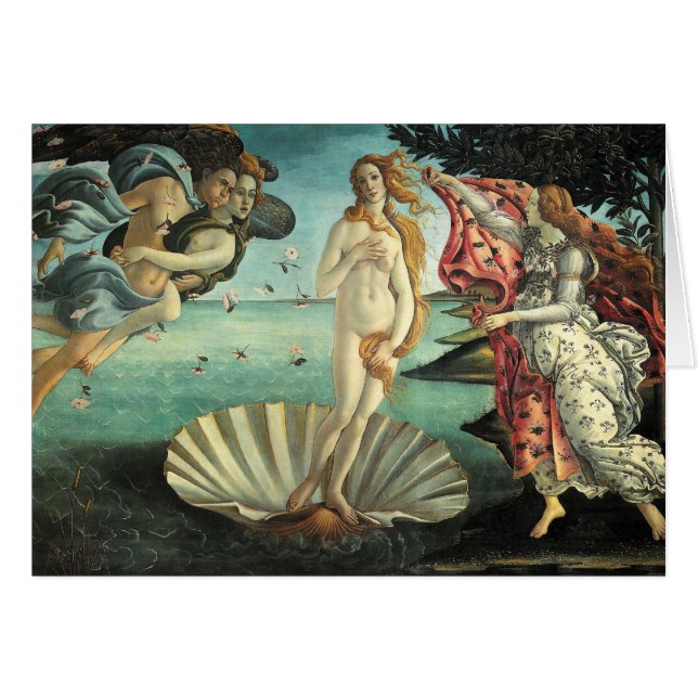 Botticelli-Renaissance Hälsningskort (Framsidan Horizontal)
