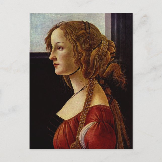 Botticelli, Sandro Porträtt av Simonetta Vespucci Vykort (Framsida)