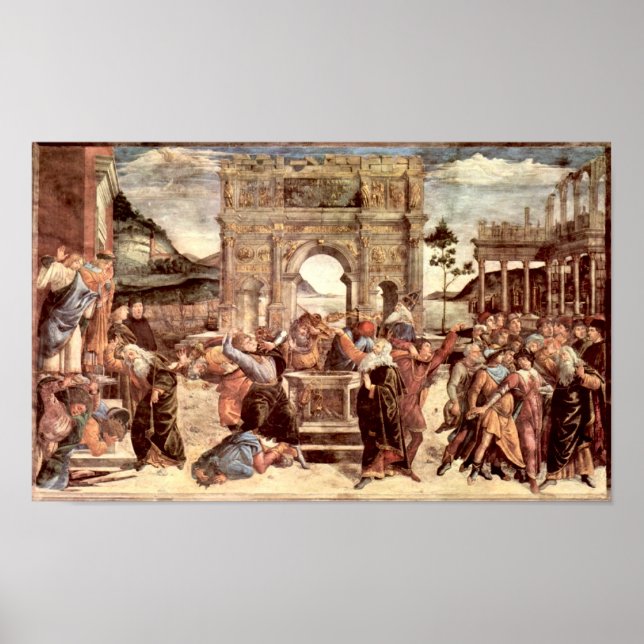 Botticelli-Sistine Chapel som bestraffar Levites Poster (Framsidan)