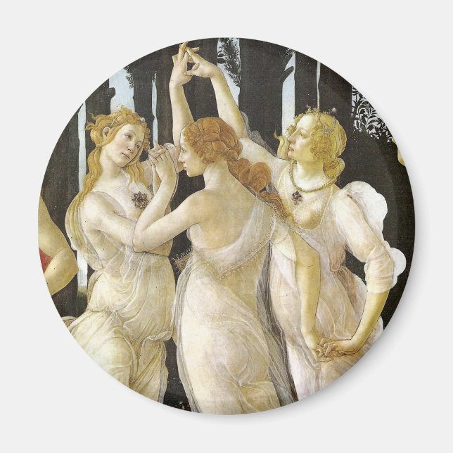 Botticelli Three Graces Renaissance Fine Art Magnet (Framsidan)