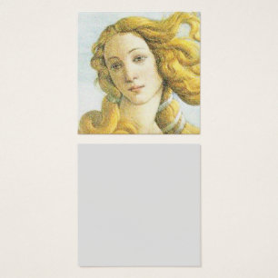 Botticelli Venus ansikte och blonda hår Fyrkantigt Visitkort