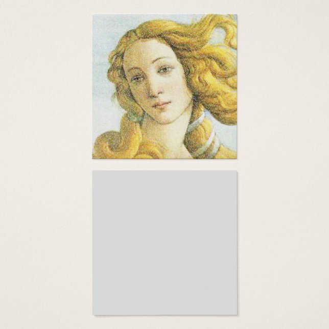 Botticelli Venus ansikte och blonda hår Fyrkantigt Visitkort (Framsida & baksida)