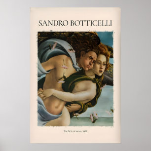 Botticelli Venus födelse detalj Zephyr Aura konst Poster