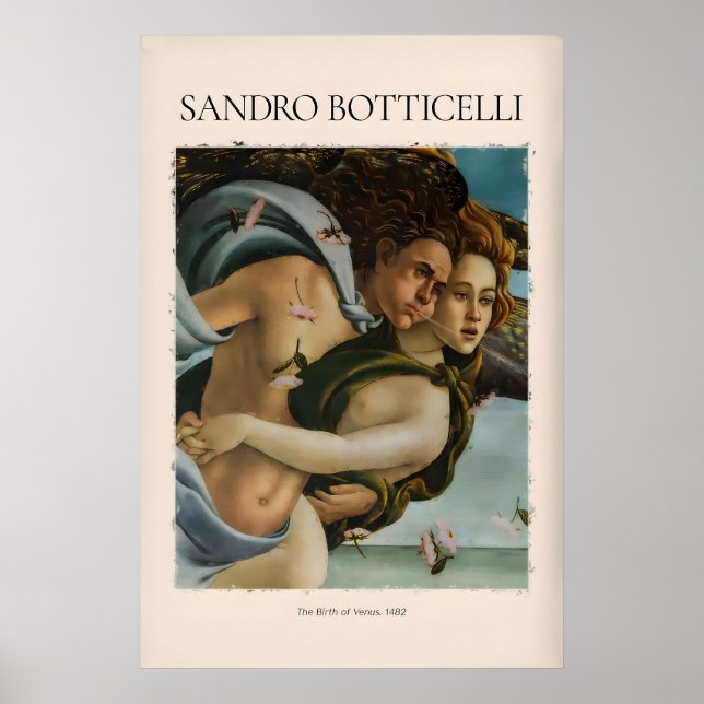 Botticelli Venus födelse detalj Zephyr Aura konst Poster (Framsidan)