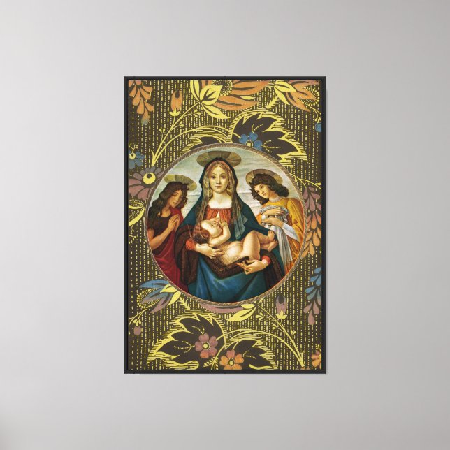 Botticellis Madonna och barn Canvastryck (Framsida)