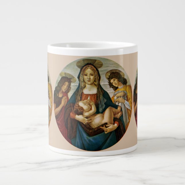 Botticellis madonna och barn jumbo mugg (Framsidan)