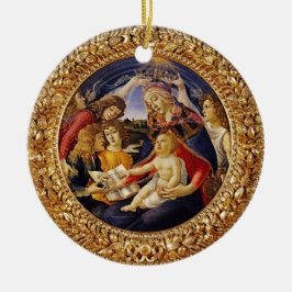 Botticellis Magnificat-Madonnan med barn och ängla Julgransprydnad Keramik