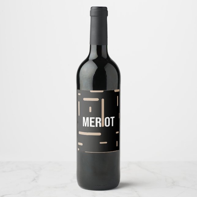 Bottle vine merlot desing vinflaska etikett (Framsida)