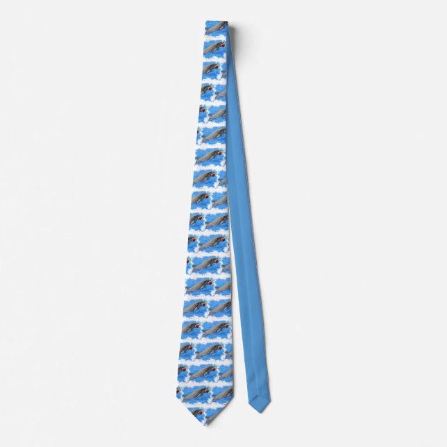 Bottlenosdelfin simmar med röd boll slips (Framsida)