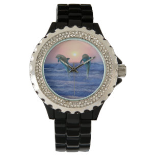 Bottlenosedelfin på soluppgången armbandsur