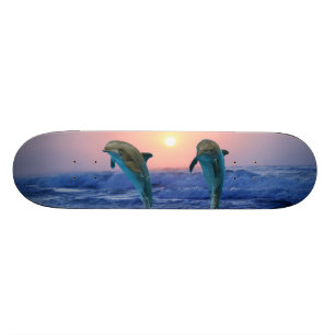 Bottlenosedelfin på soluppgången skateboard bräda 19,5 cm