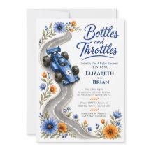 Bottles and Throttles F1 Baby Shower Inbjudan