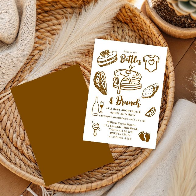 Bottles & Brunch Doodle Boy Baby Shower  Inbjudningar (Skapare uppladdad)
