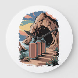 Bottles Near A Cave Entrance Stor Klocka