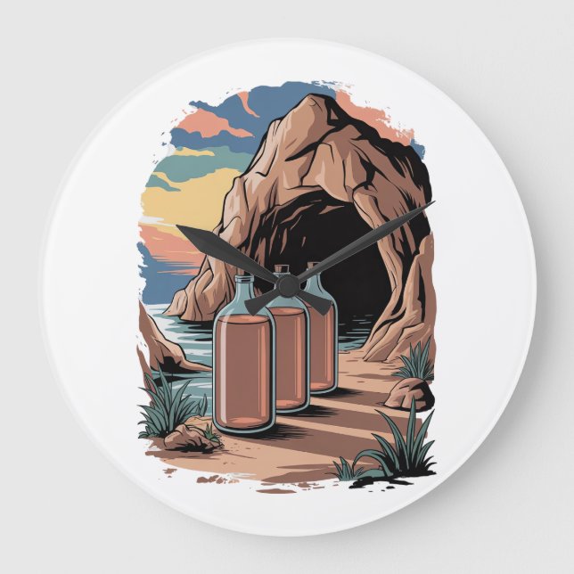 Bottles Near A Cave Entrance  Stor Klocka (Framsida)