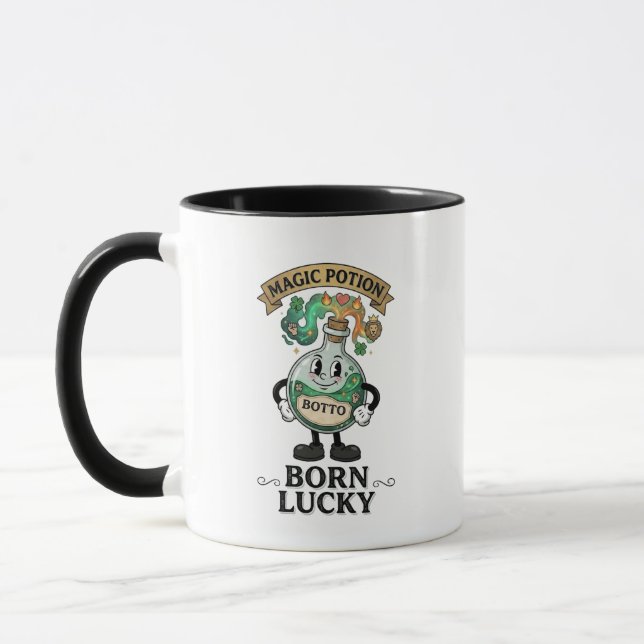 Botto Born Lucky Magisk Trolldrycksflaska Retro Te Mugg (Vänster)