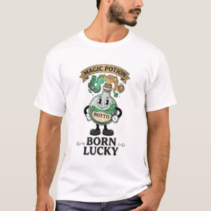 Botto Born Lucky Magisk Trolldrycksflaska Retro Te T Shirt