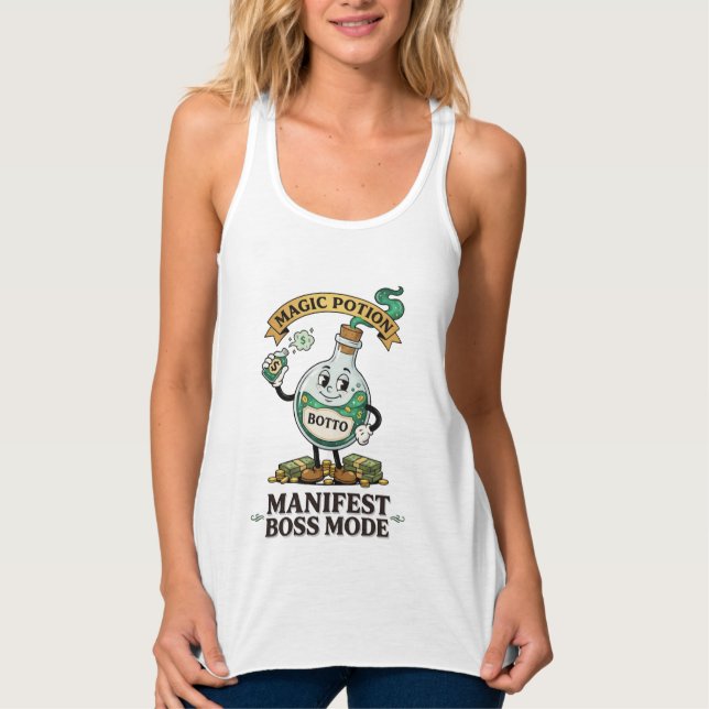 Botto Manifest Boss Mode Retro 1930-tals Tecknad D Linne Med Racerback (Framsida)